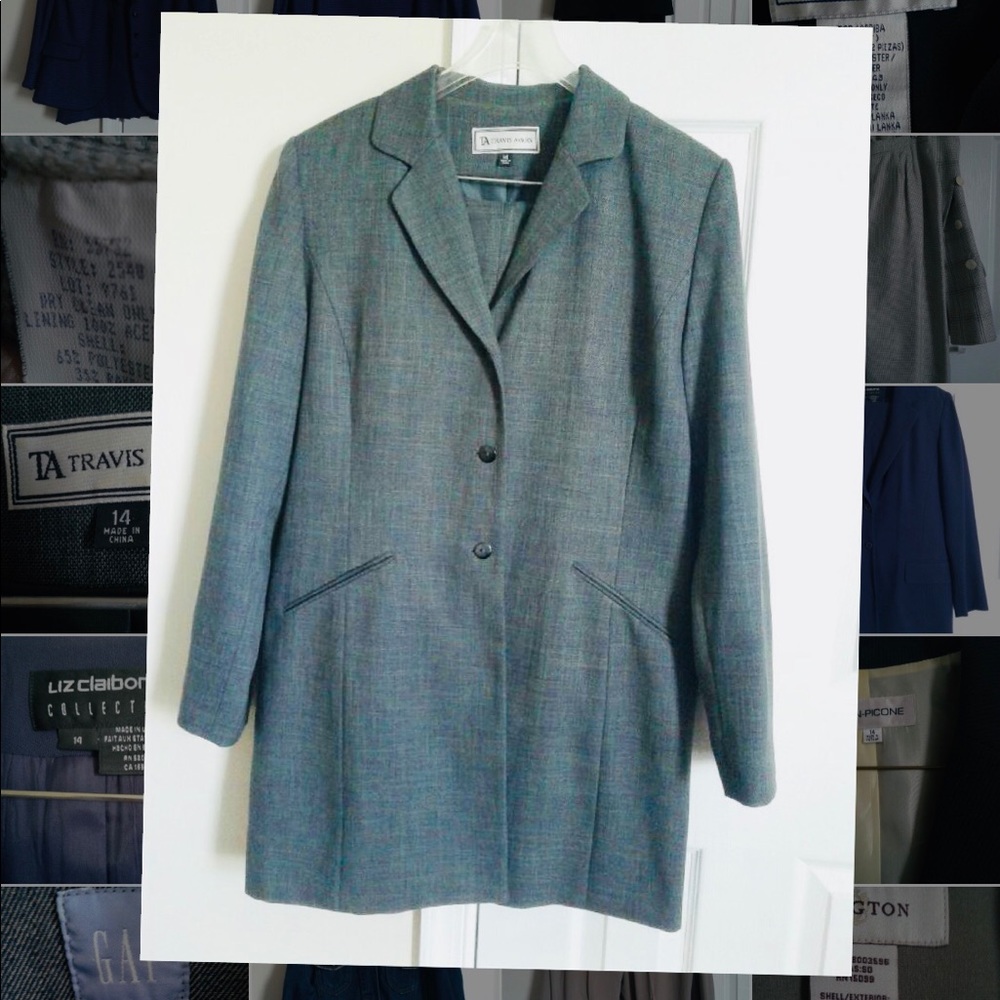 Heather Teal 2-piece (Jacket & Pant) Suit Size 14